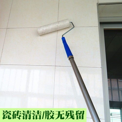 冰虹19cm粘毛器滚筒杆地板瓷砖宠物毛发除尘纸粘毛卷纸家用地板胶