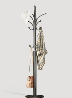 Metal Coat Rack Stand Satin Steel Stable Hooks Tree Hat Coat