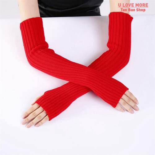 New Long Fingerless Gloves Womens Winter Warmer Knitted Arm