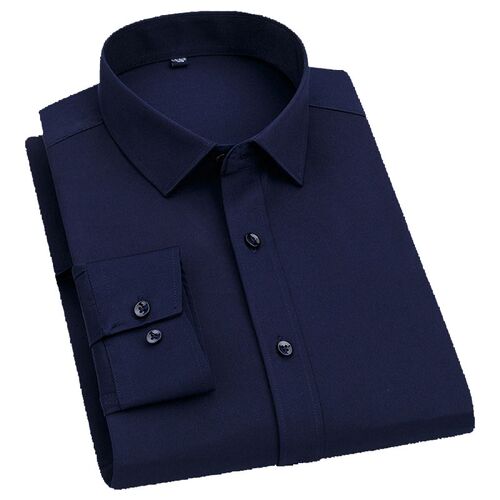 Mens Bamboo Fiber Classic Dress Long Sleeved Shirt Spring Au