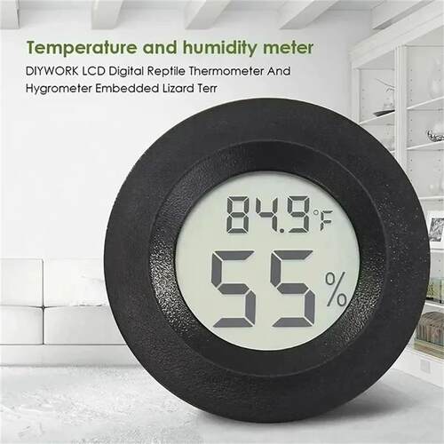 Mini Circular Electronic Temperature Hygrometer Led