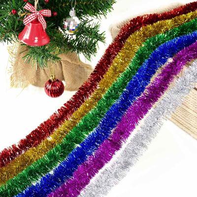230cm Foil Tinsel Ribbon Garland for Christmas Decoration Xm