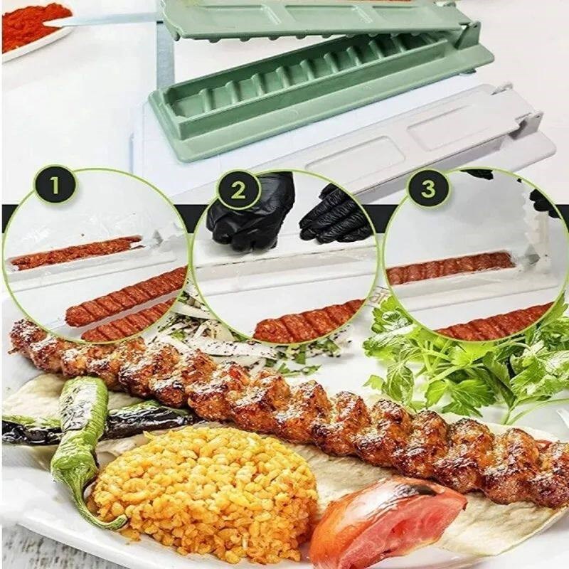 Row Kebab Maker Bbq Meat Skewer Machine Kebab Press Maker Re - 实物图