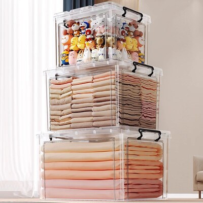 Transparent storage box Clothes toys organizing storage box