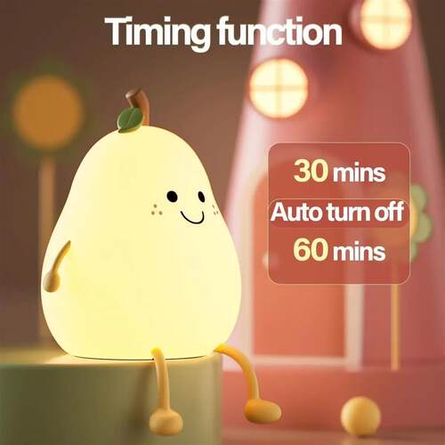 Led Cute Pear Night Light Dimmable Nursery Pear Lamps Super