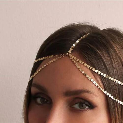 Todorova Simple Multi-layer Hanging Chain Metal Head Chain H