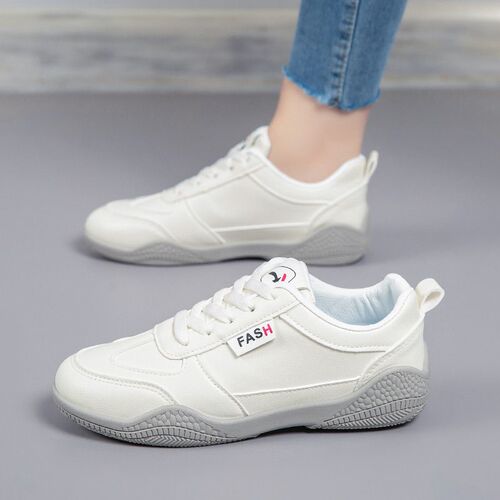 2025 Leather White Shoes Womens Korean-style All-match Casu
