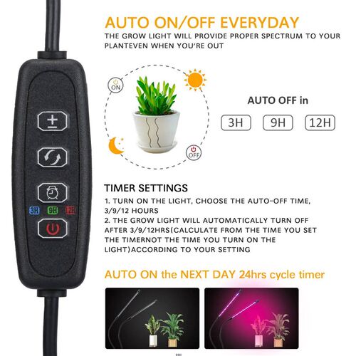 USB LED Plant Grow Light Indoor Garden 10 Dimmable Levels Gr