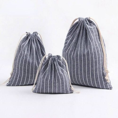 Cotton Linen Drawstring Shoes Underwear Travel Storage Bags