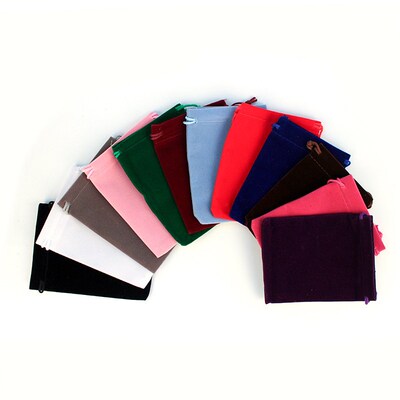 50Pcs/lot 5x7cm 7x9cm 8x10cm 9x12cm Coloful Velvet bag Jewel