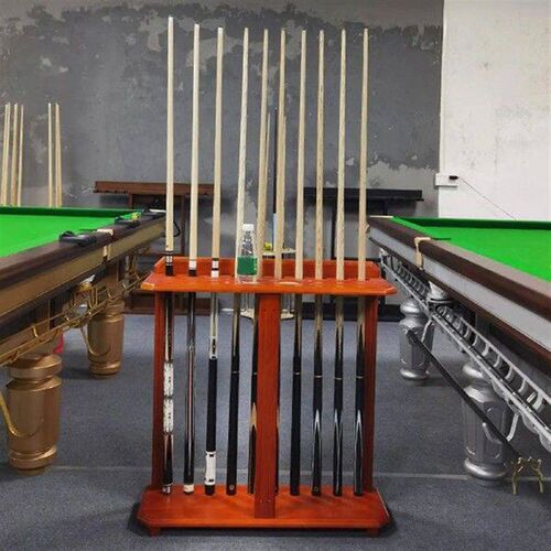 Pool Cue Rack Freestanding Wood Multifunctional Hold 10 Cue