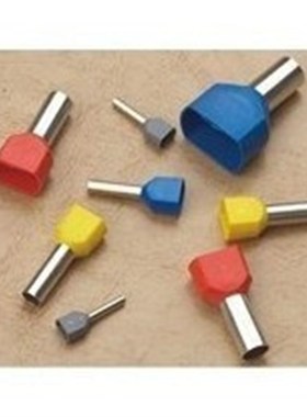 TE0510线管型预绝缘端子 冷压接线端头 两根线并头接线铜鼻子