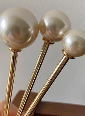 Fashion Simulated Pearl Hairpins Hair s for Women Metal Barr
