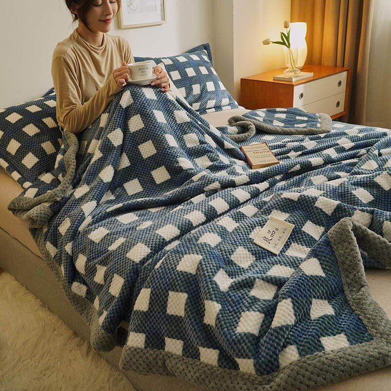 Knit Blanket Throw Soft Chenille Yarn Knitted Blanket Machin