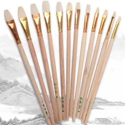 12pc Pottery Art Wool Brush Set for Ceramic Glaze/painting C