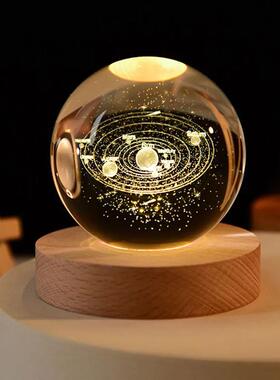 USB LED night light, Galaxy Crystal Ball lamp, 3D planet moo