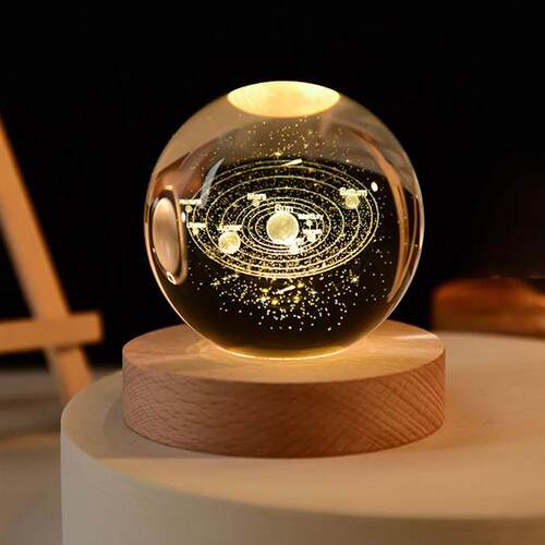 USB LED night light, Galaxy Crystal Ball lamp, 3D planet moo