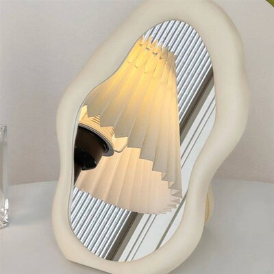 1PC Cream Style Makeup Mrror Decoratve rregular Smple Standn