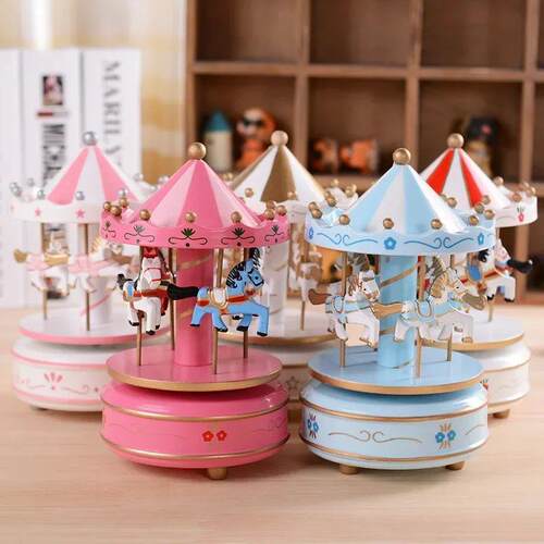 Creative Fantasy Christmas Holiday Decor Carousel Music Box