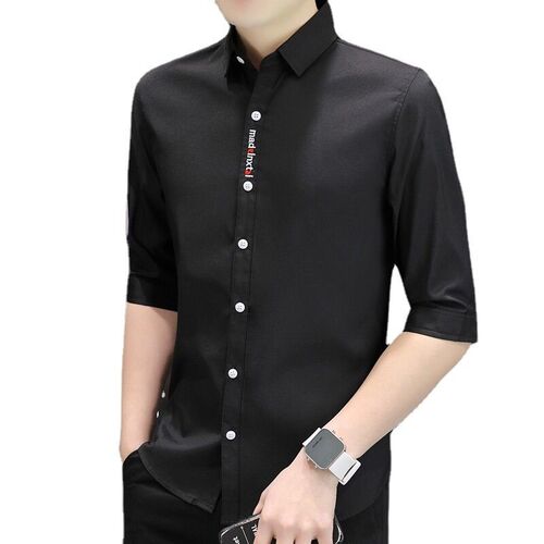 Summer Seven-point Sleeve Shirt Mens Short-sleeved Casual T