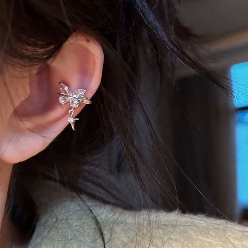 Zircon Pendant Ear Bone Clip No Hole Butterfly Earring 2025