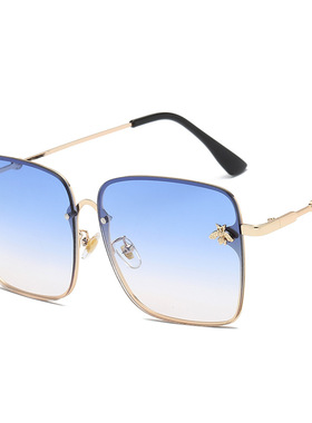 Luxury Sunglasses for Women Men Retro Metal Grandient Shades