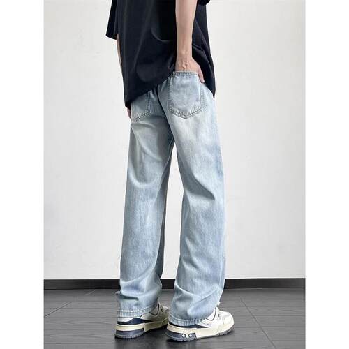 Summer Mens Jeans Korean Fashion Lightweight Lyocell Cotton
