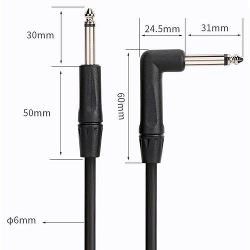 Guitar connection cable straight bend 6.35mm audio cable ele