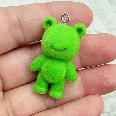 5pcs 3D Cute Animal Fluffy Rabbit Cat Frog Resin Charms Cute