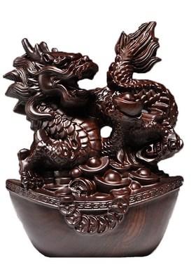 黑檀木雕龙摆件实木十二生肖龙动物家居客厅办公室装饰工艺品送礼