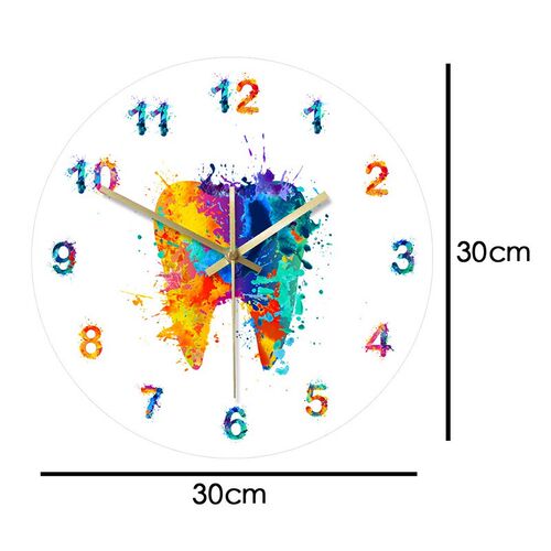 Watercolour Tooth Painting Print Wall Clock  Clinic Wall Art