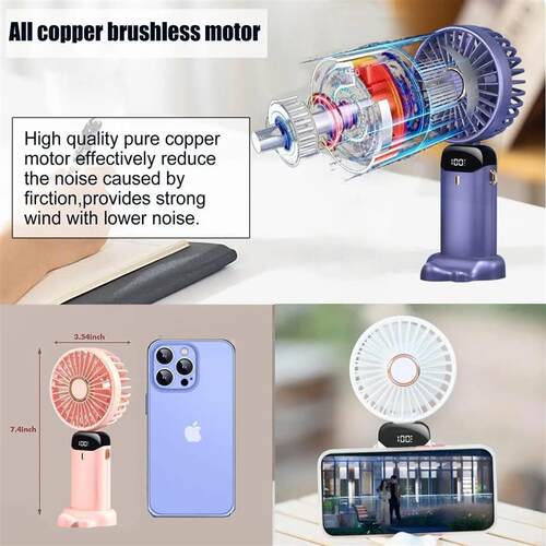 Handheld Mini Fan 3000mAh Foldable Portable Desk Outdoor