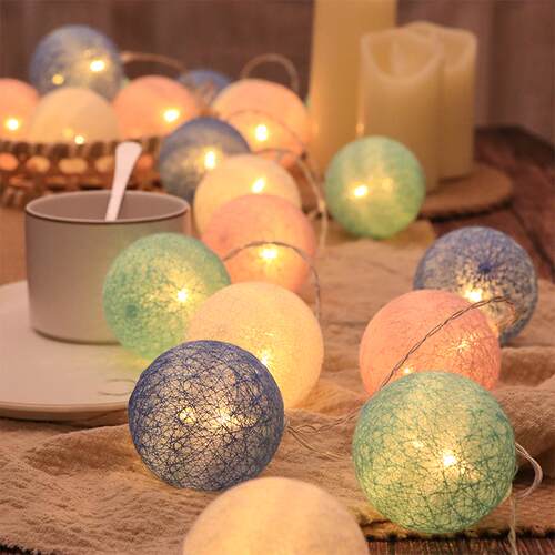 2025Cotton thread ball light LEDcolor light string light fla