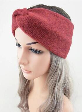 New Wool Knitting Cross Wide Headbands Winter Ear Warmer Sof