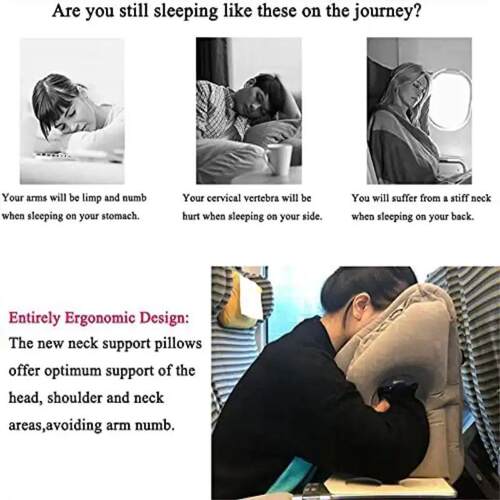 PVC Inflatable Travel Pillow Portable Headrest Chin Support