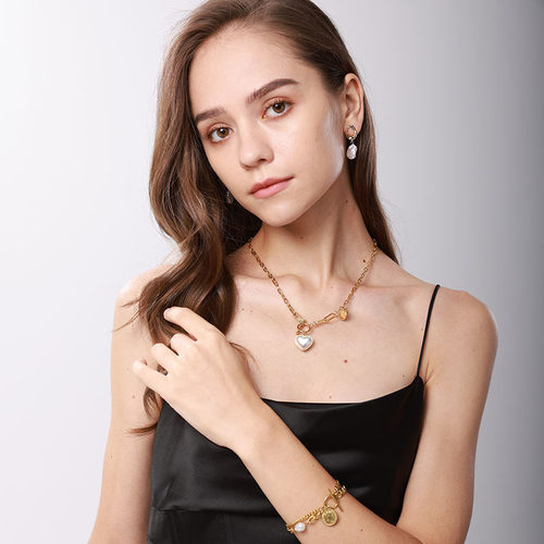 Trend Stainless Steel Multilayer Necklace Thicken Heart