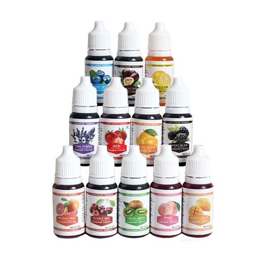 12 Colors 10ML Macaron Ice Cream Cake Food Coloring Ingredie