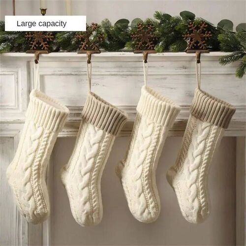 46cm Christmas Stockings For Kids Large Size Cable Knit Stoc