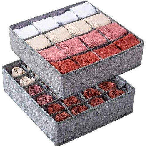 2 Pcs Closet Socks Organizer Drawer Divider, 24 And 16 Cell