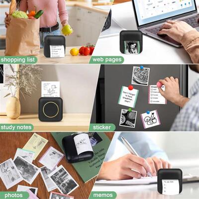 Thermal Mini Printer, Portable Inkless er Maker, Free Cut Po