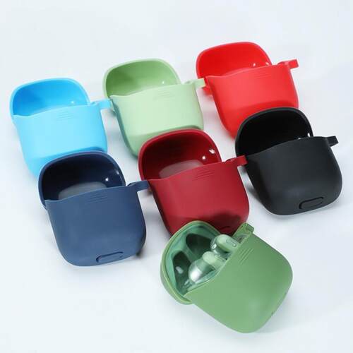 1PC Colorful TWS Silicone Solid Color Protective Case Bluet