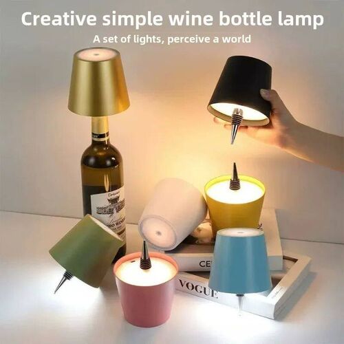 Wireless Bottle Table Lamp Touch Control 3 Colors and Steple