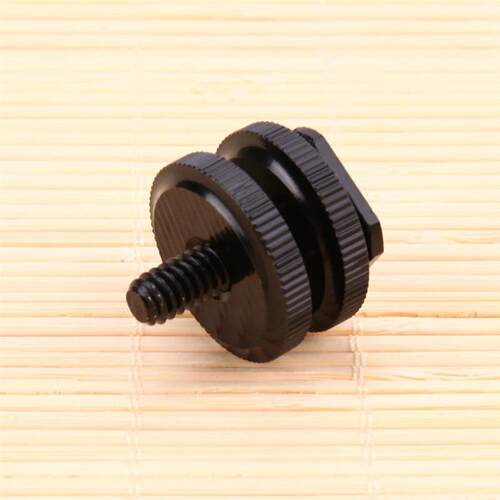 1/4 Inch Tripod Screw To Flash Hot Shoe Adapter Black Tripod