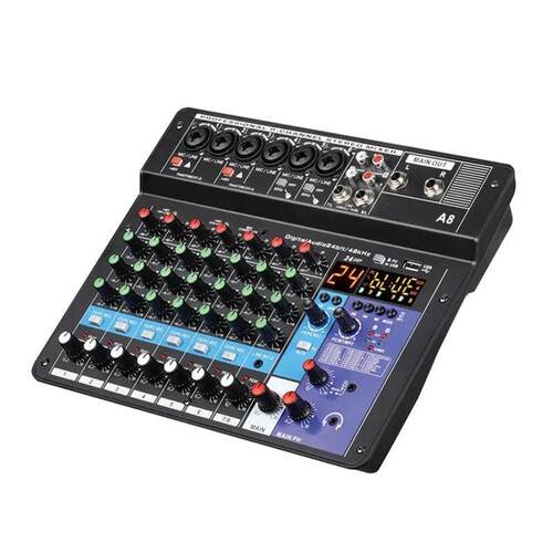Professional Audio Mixer 8-Channel Sound Mixing Console A8 S