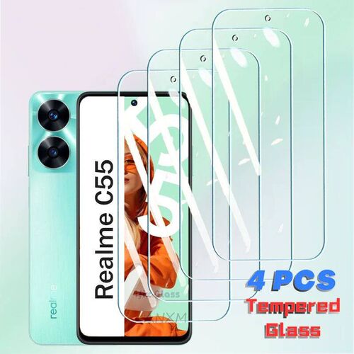 4Pcs Tempered Glass For Realme C55 C53 C51 C31 C33 C35 C20 C