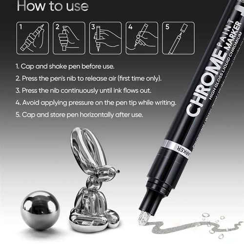 5/1pcs Chrome Pen Marker Mirror Waterproof Paint Repair For