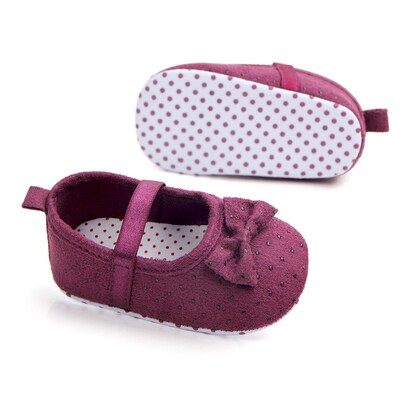 ThreeColor Bow Princess Baby Shoes Soft AntiSlip Walker Shoe