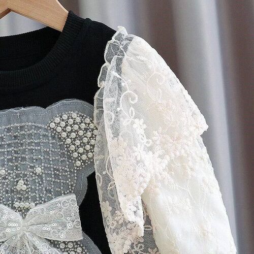 Lace Dresses for Girls Clothes Toddler Kids Cute Bear Dress