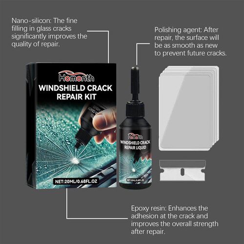 HOMONTH Car Glass Care Kit - Windshield Crack and Scratch Ad
