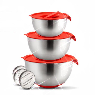 Mixing Bowls Stainless Steel Non-Slip DIY Cake Bread Salad M